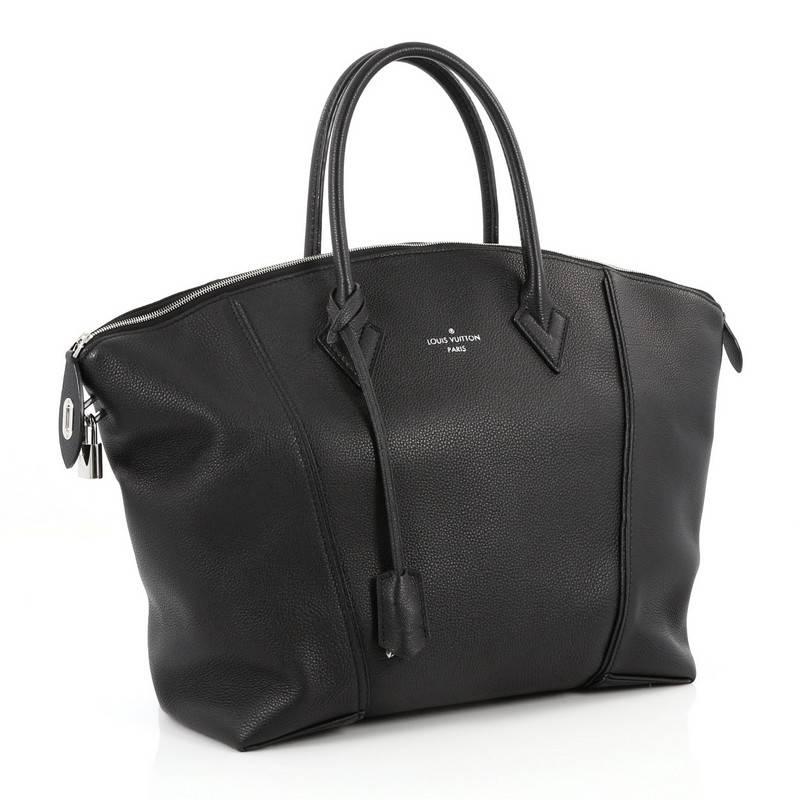Black Louis Vuitton Soft Lockit Handbag Leather MM