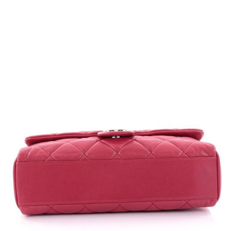 Chanel Nature Flap Bag Quilted Glazed Caviar Large In Good Condition In NY, NY
