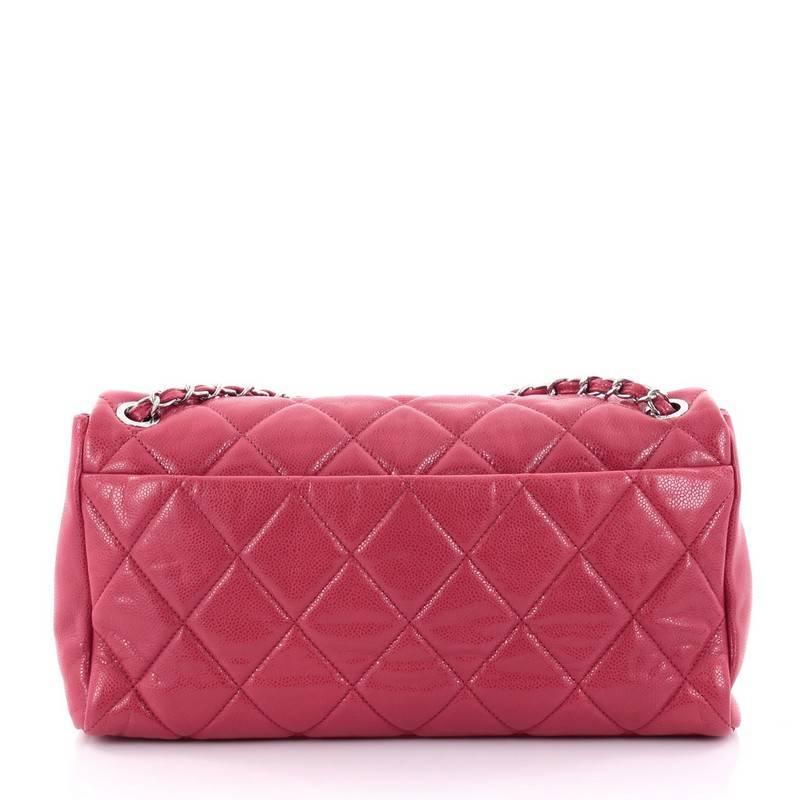 Pink Chanel Nature Flap Bag Quilted Glazed Caviar Large