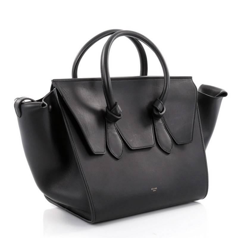 Black Celine Tie Knot Tote Smooth Leather Large