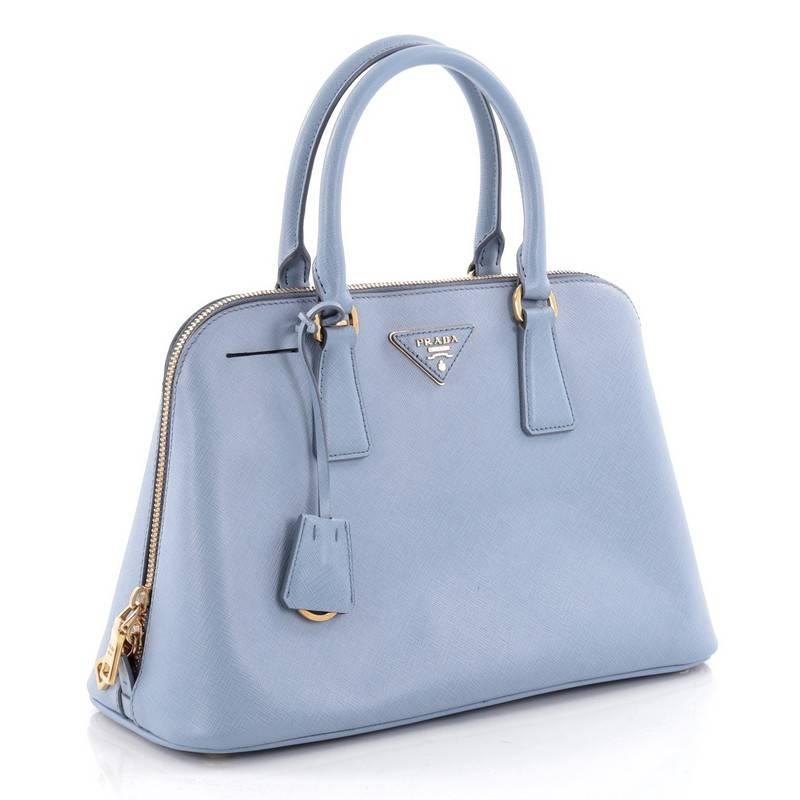 Blue Prada Promenade Handbag Saffiano Leather Medium