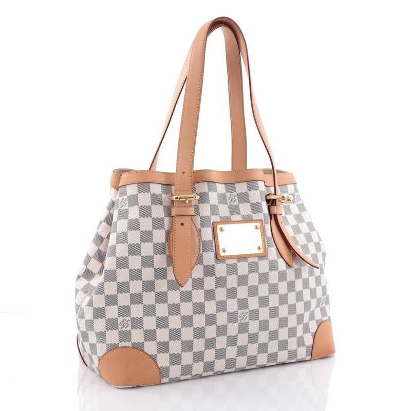 Beige Louis Vuitton Hampstead Handbag Damier MM