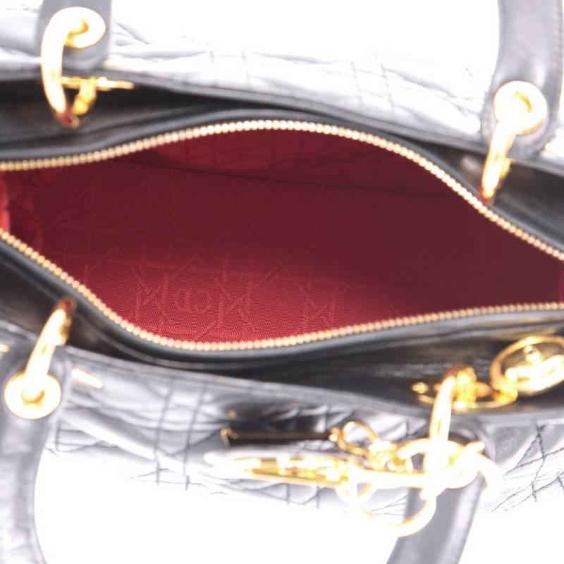 Christian Dior Vintage Lady Dior Handbag Cannage Quilt Lambskin Medium 4