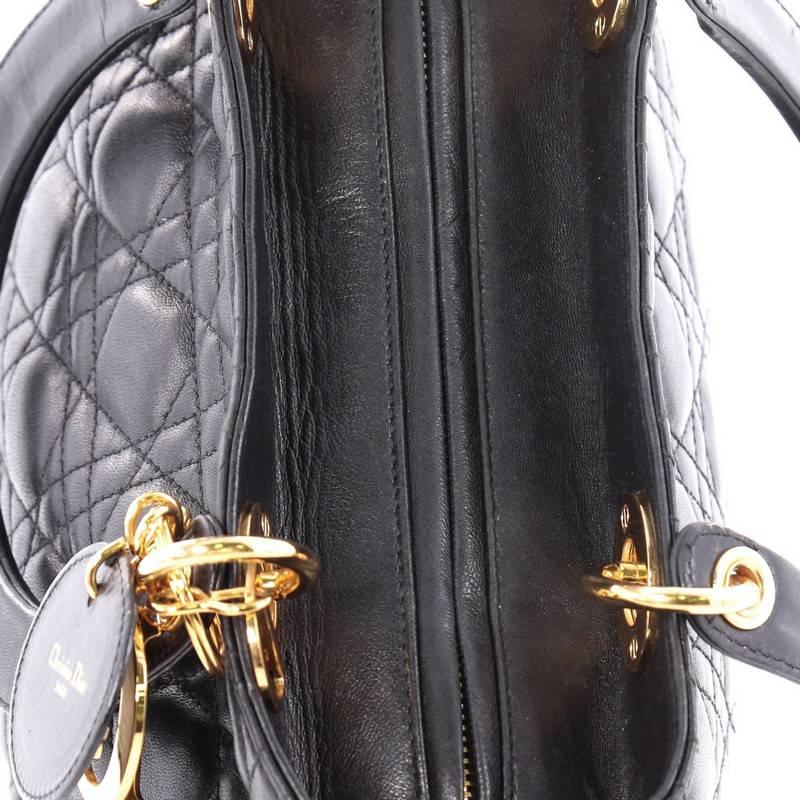 Christian Dior Vintage Lady Dior Handbag Cannage Quilt Lambskin Medium 3