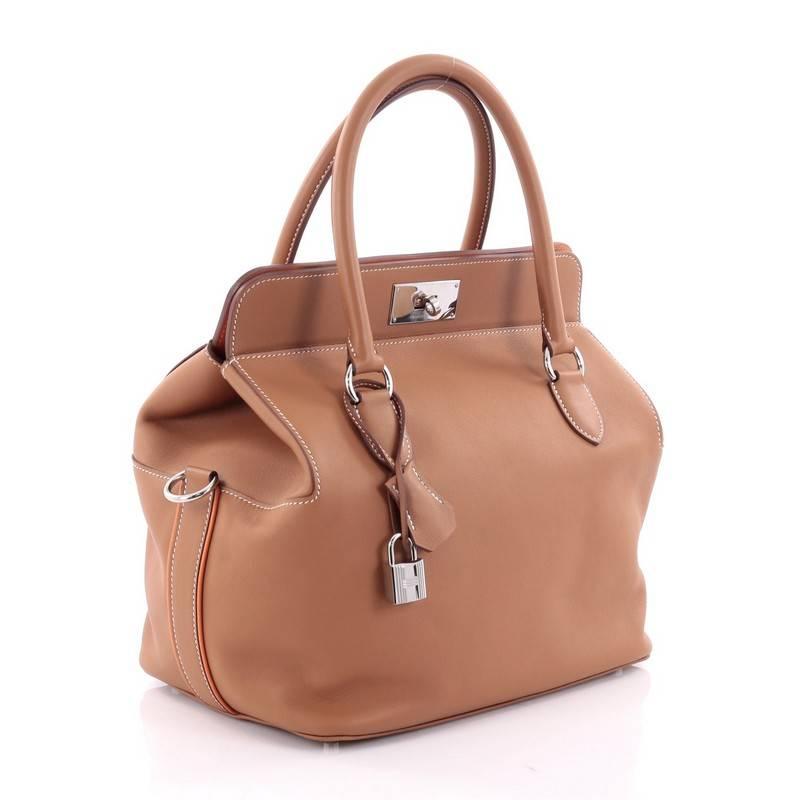 Brown Hermes Eclat Toolbox Handbag Swift 26