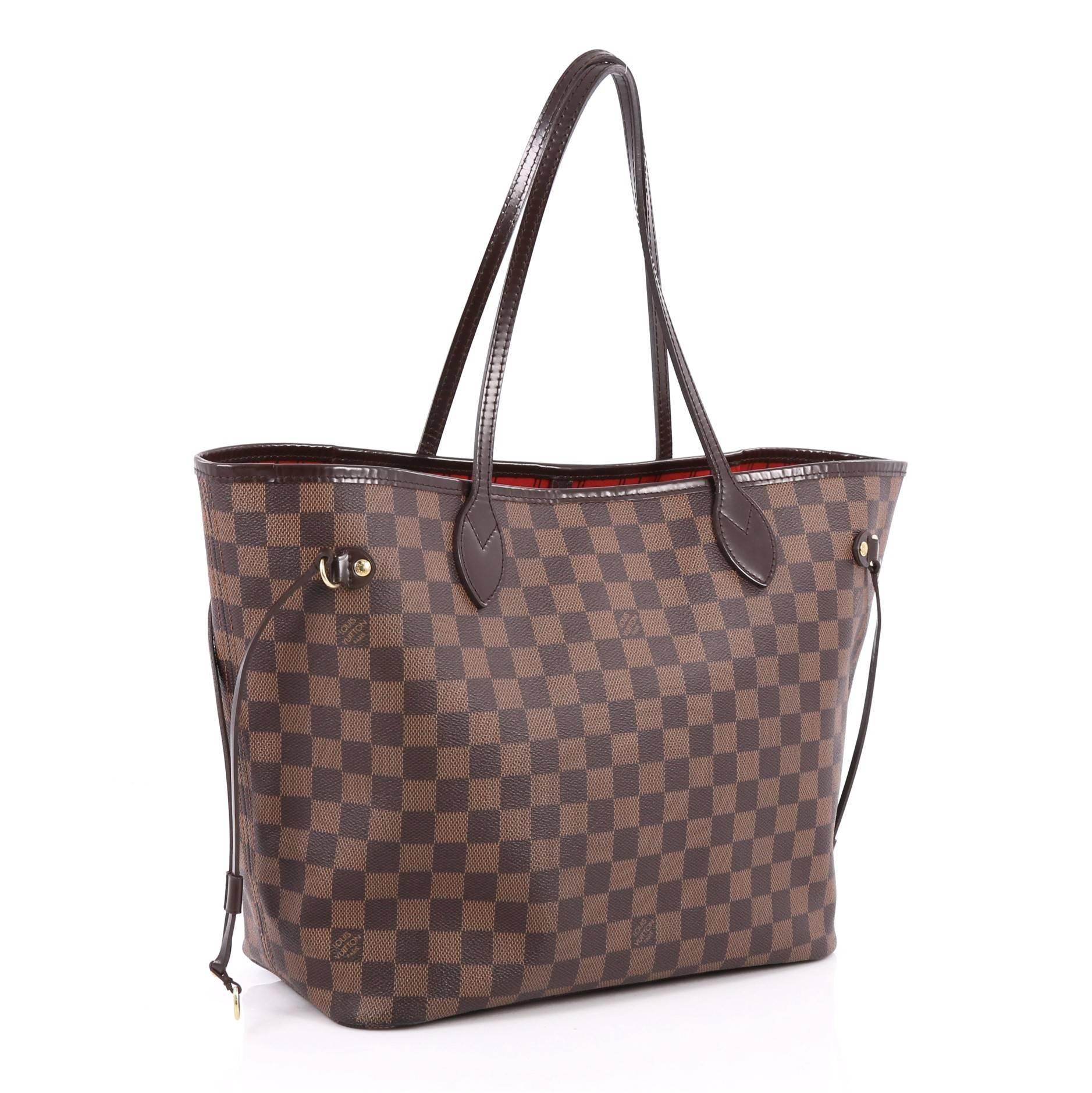 Brown Louis Vuitton Neverfull Tote Damier MM i