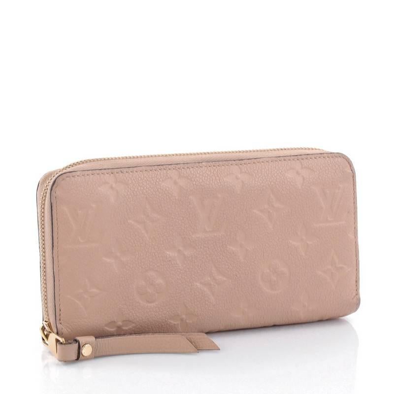 Brown Louis Vuitton Monogram Empreinte Leather Zippy Wallet 