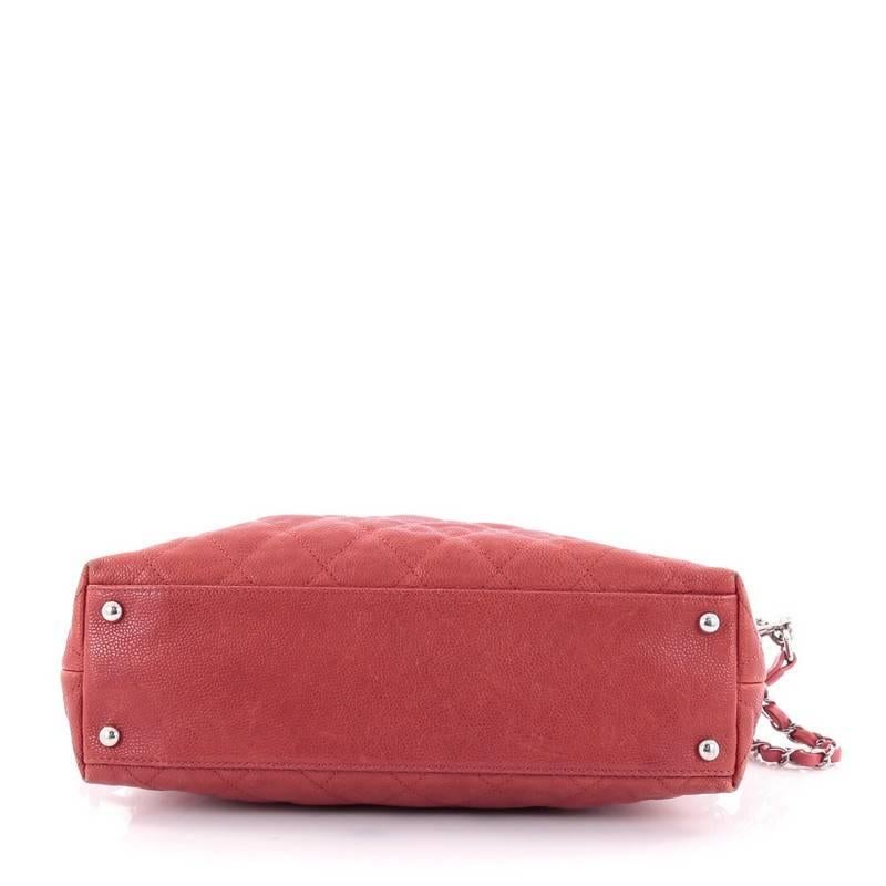 Pink Chanel French Riviera Tote Quilted Caviar Small