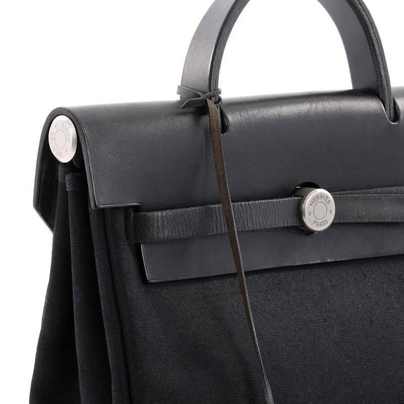 Women's or Men's Hermes Toile and Leather PM Herbag handbag