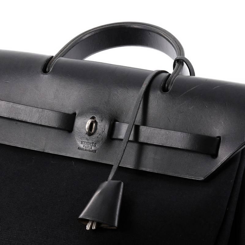 Hermes Toile and Leather PM Herbag handbag 2