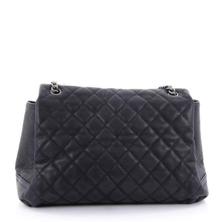 Chanel Lady Pearly Flap Bag Quilted Matte Caviar Large at 1stDibs