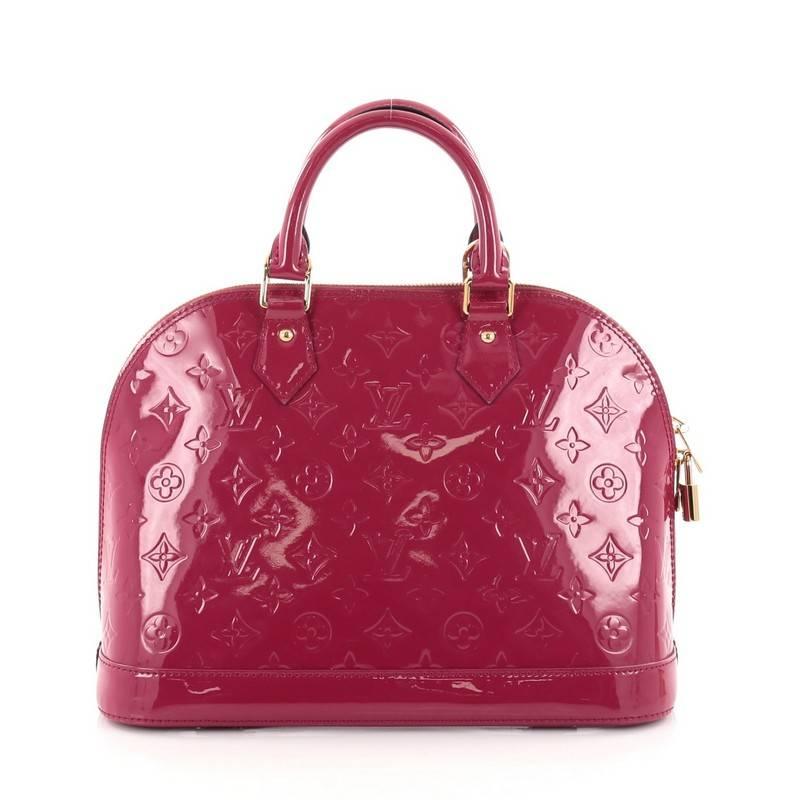 Louis Vuitton Alma Handbag Monogram Vernis PM In Good Condition In NY, NY