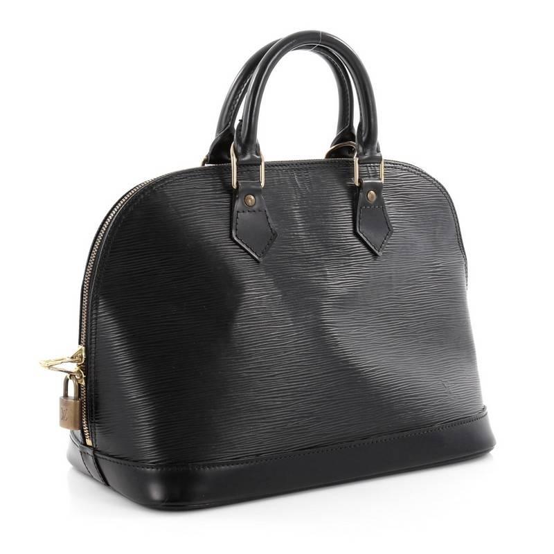 Black  Louis Vuitton Vintage Alma Handbag Epi Leather PM