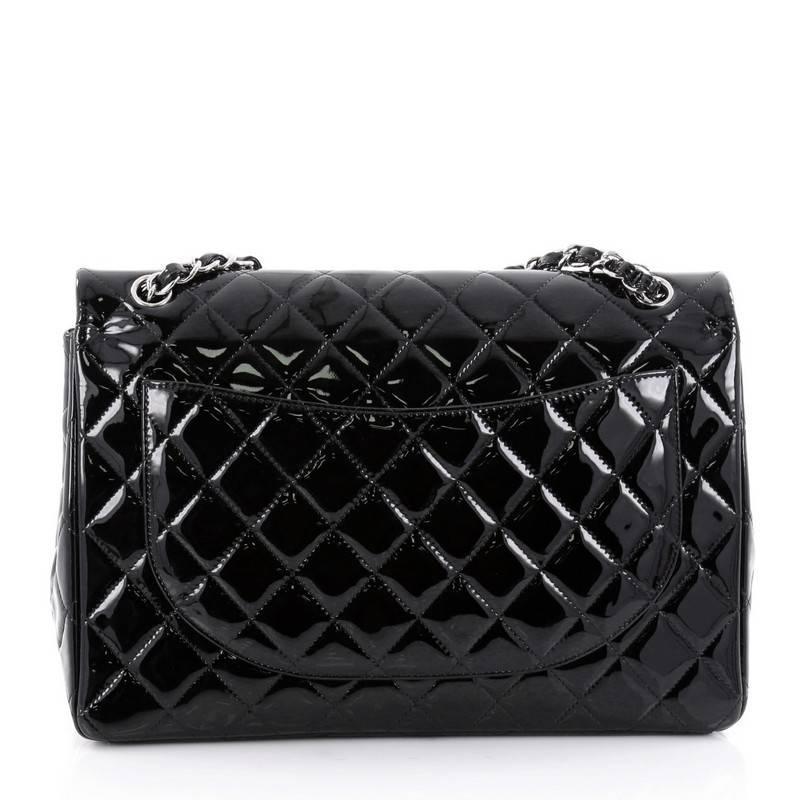 Chanel Classic Double Flap Bag Quilted Patent Maxi In Good Condition In NY, NY