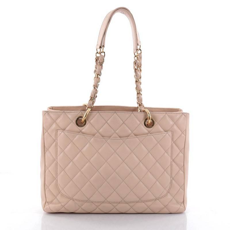 Chanel Grand Shopping Tote Quilted Caviar In Good Condition In NY, NY