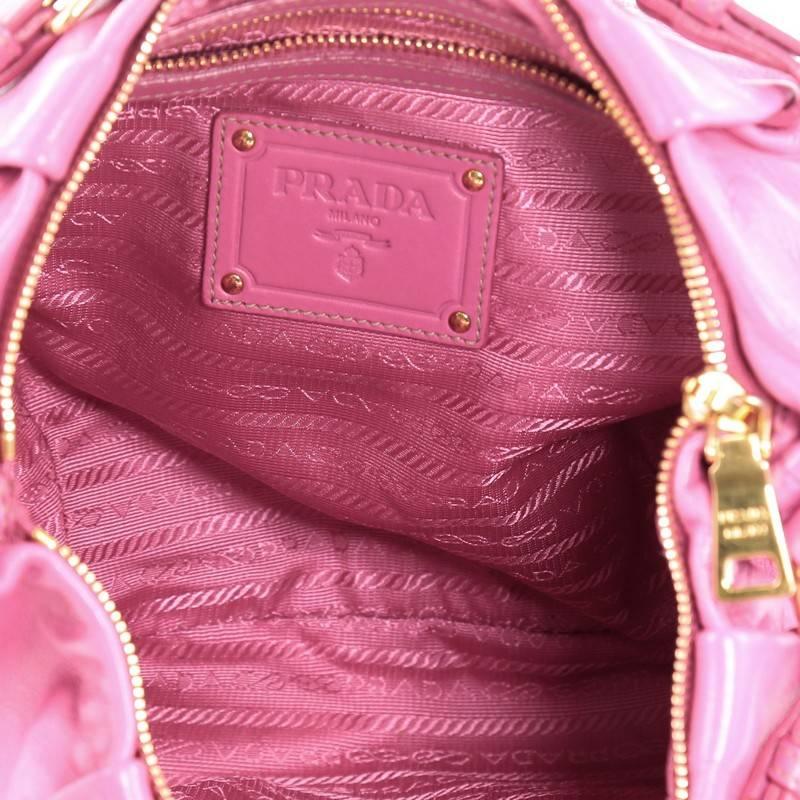 Prada Buckle Pleated Shoulder Bag Soft Calfskin Medium 5