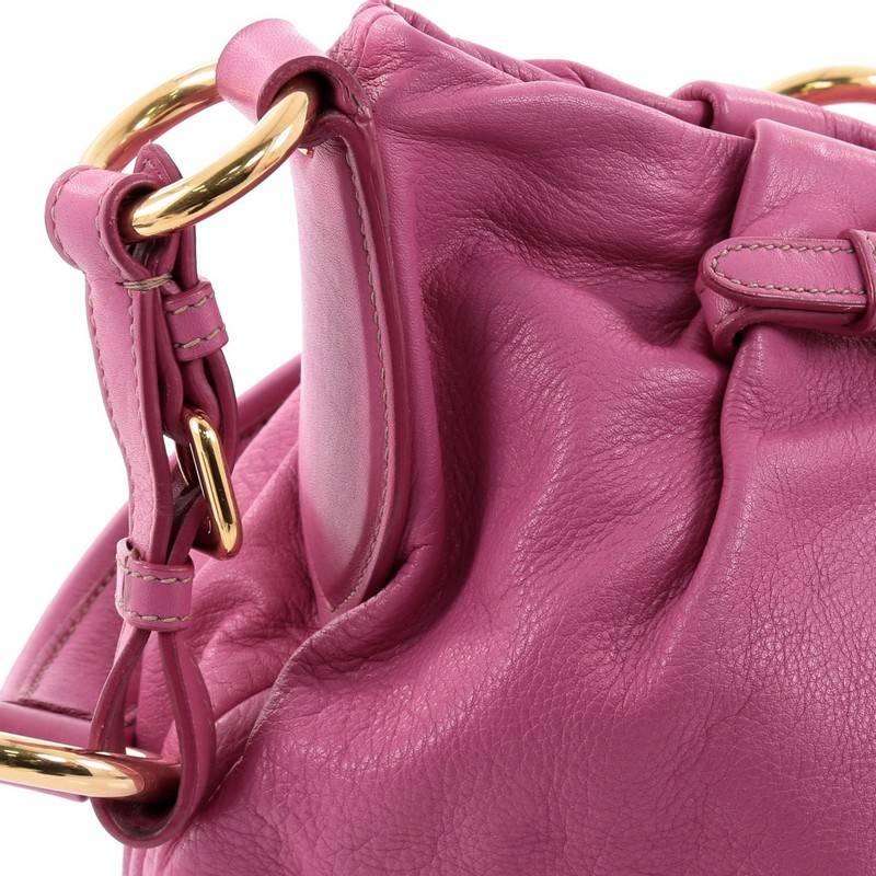 Prada Buckle Pleated Shoulder Bag Soft Calfskin Medium 3