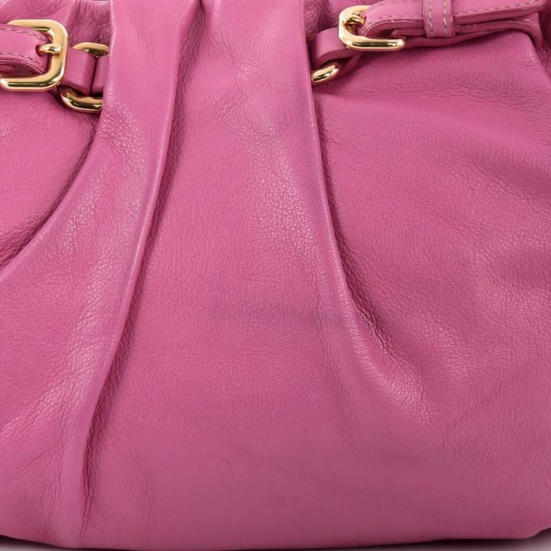 Prada Buckle Pleated Shoulder Bag Soft Calfskin Medium 2
