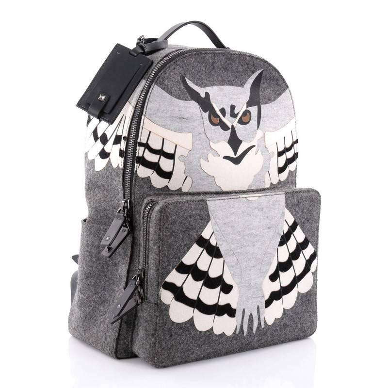 leather owl backpack