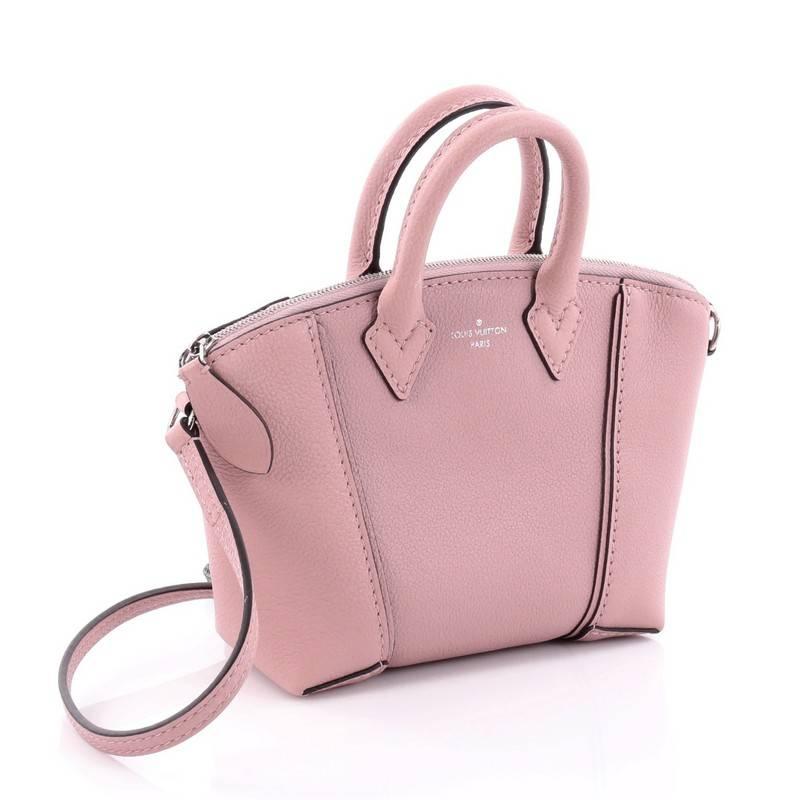 Beige Louis Vuitton Soft Lockit Handbag Leather Nano