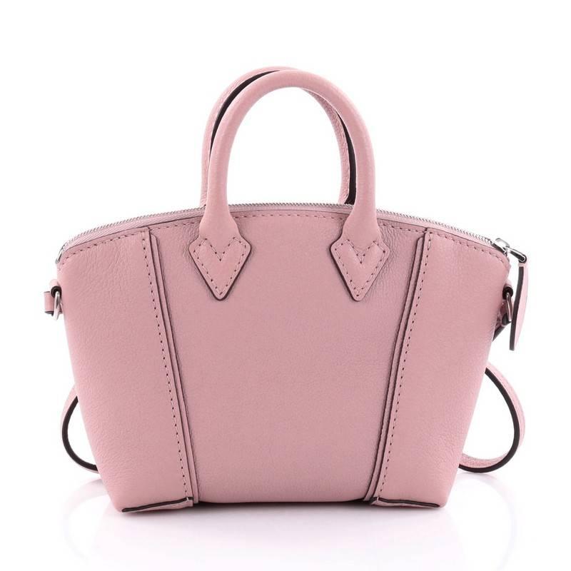 Louis Vuitton Soft Lockit Handbag Leather Nano In Good Condition In NY, NY