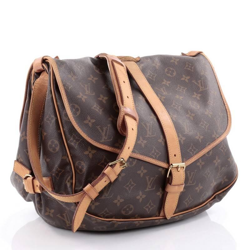 Brown Louis Vuitton Saumur Handbag Monogram Canvas GM