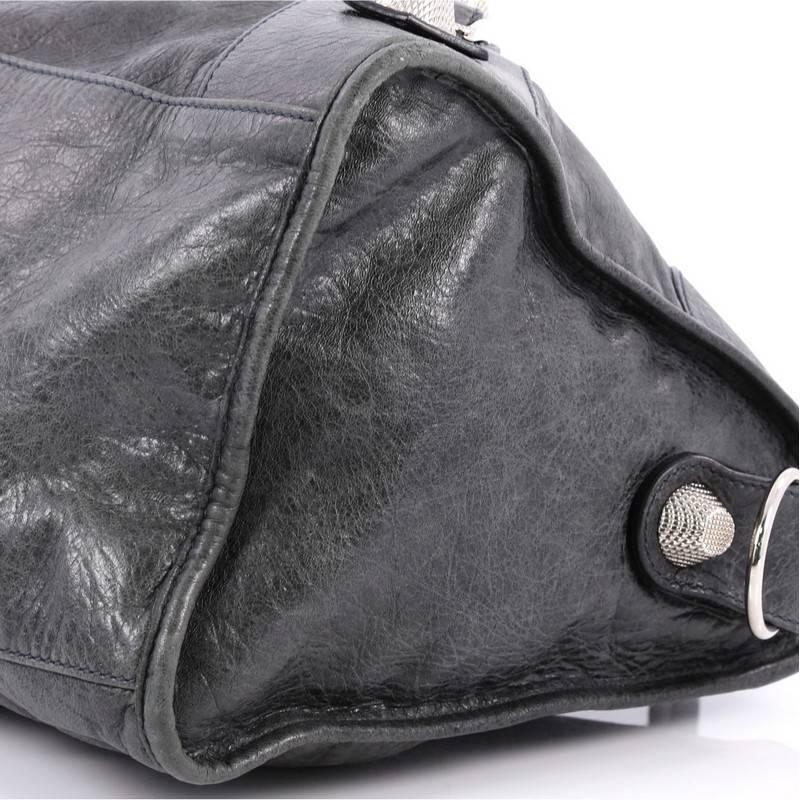 Black Balenciaga Part Time Giant Studs Handbag Leather