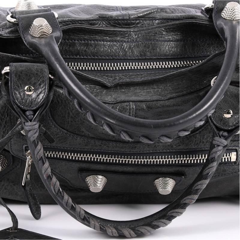 Balenciaga Part Time Giant Studs Handbag Leather In Good Condition In NY, NY