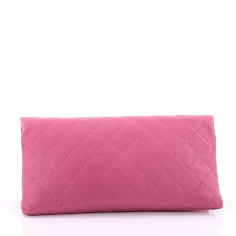 Chanel Beauty CC Clutch Quilted Lambskin In Good Condition In NY, NY