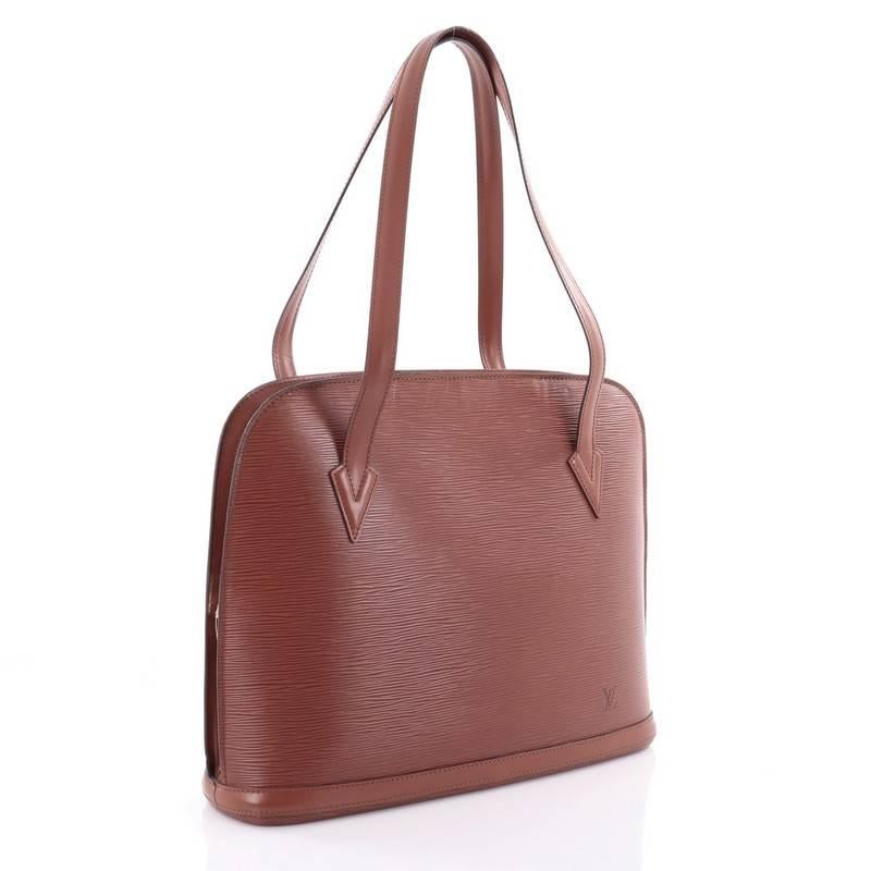 Brown Louis Vuitton Lussac Handbag Epi Leather
