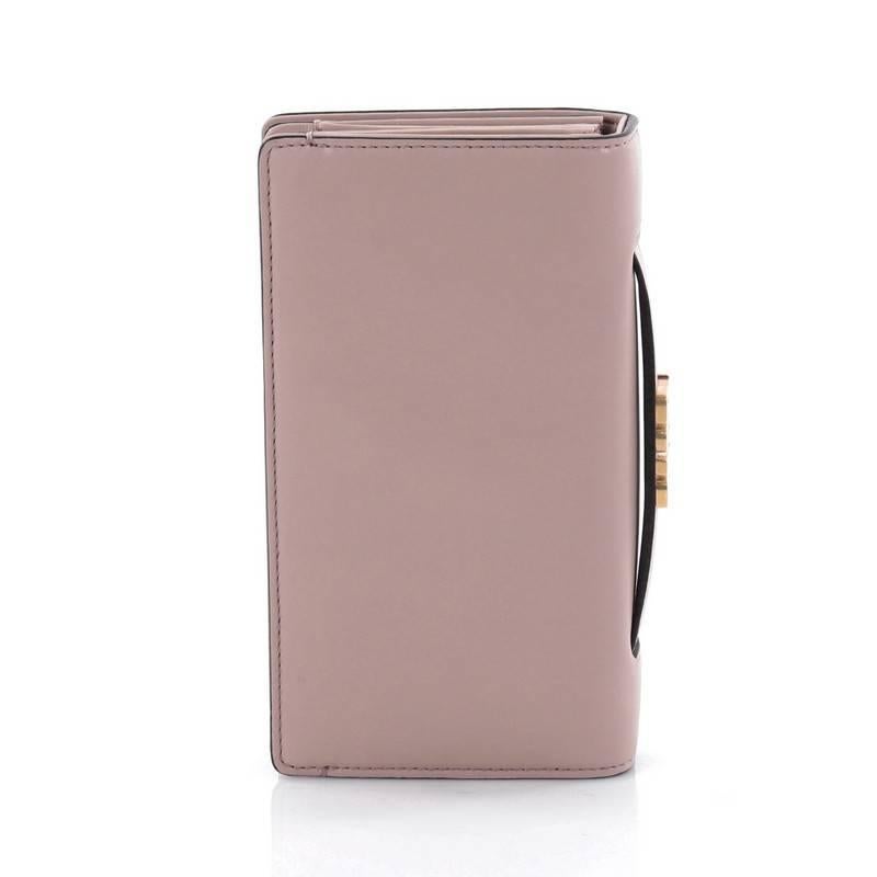 Brown Christian Dior Tarot Pouch Embroidered Leather