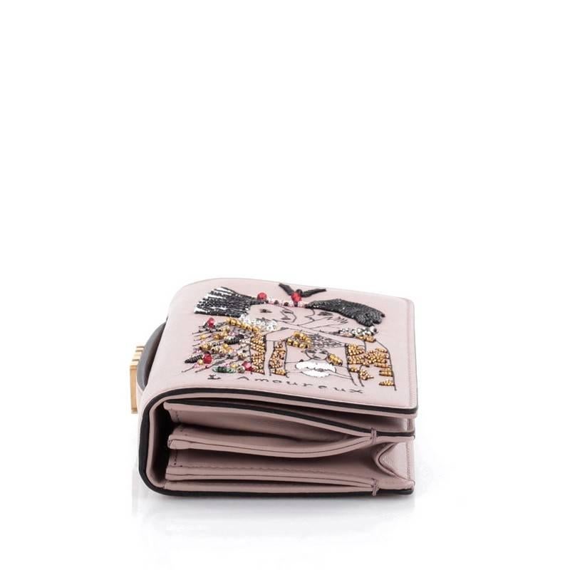 Christian Dior Tarot Pouch Embroidered Leather In Good Condition In NY, NY
