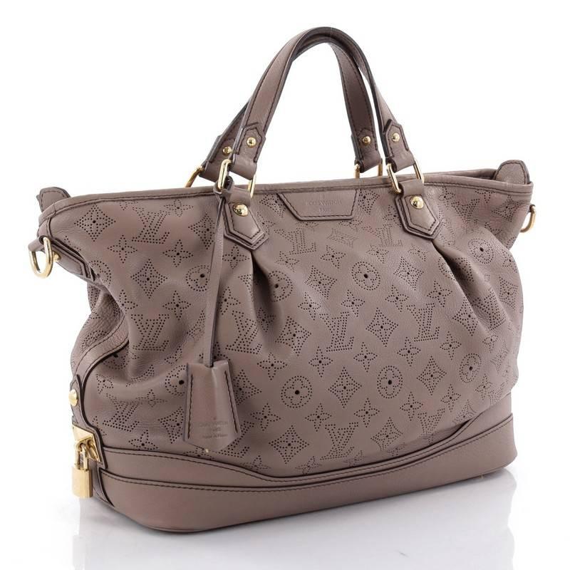 Gray Louis Vuitton Stellar Handbag Mahina Leather PM