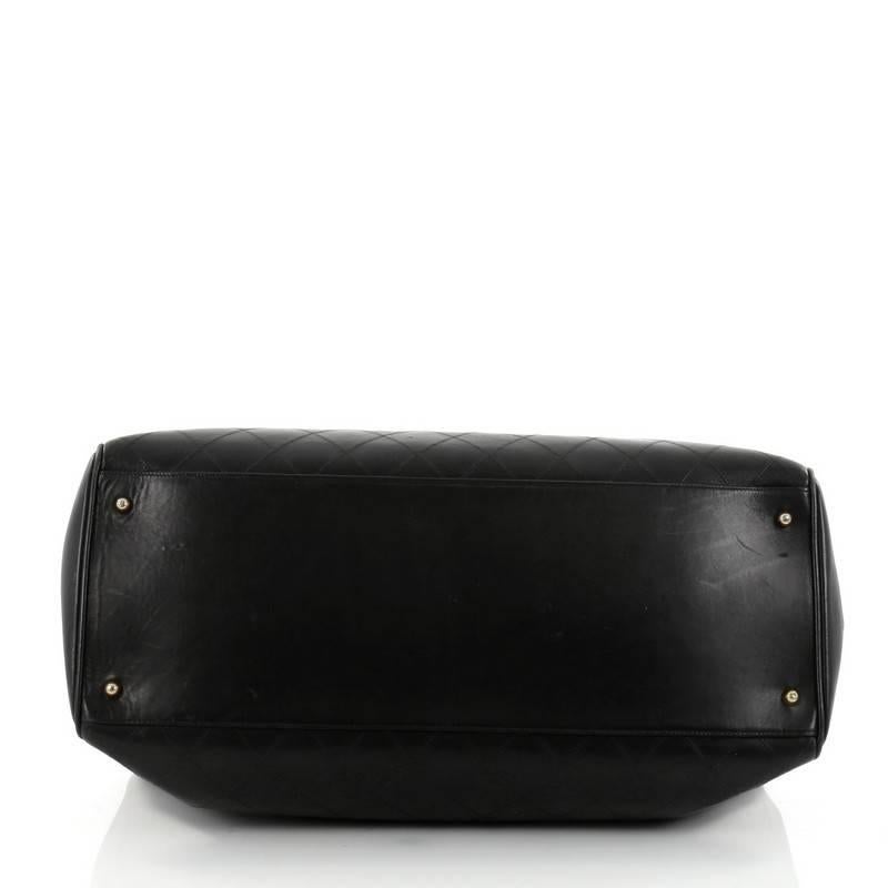 Women's or Men's Chanel Vintage Supermodel Weekender Bag Quilted Leather Large 