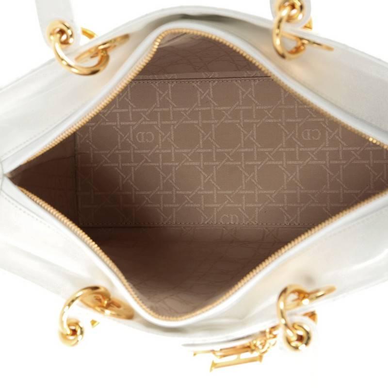 Christian Dior Lady Dior Handbag Cannage Quilt Patent Large 3