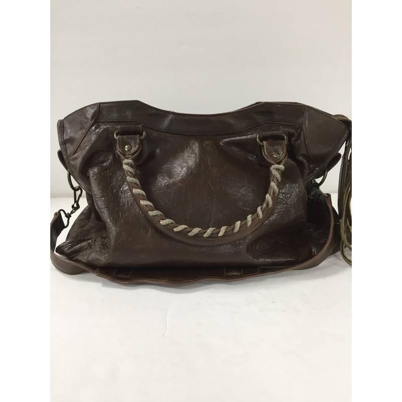 Black Balenciaga City Classic Studs Handbag Leather Medium