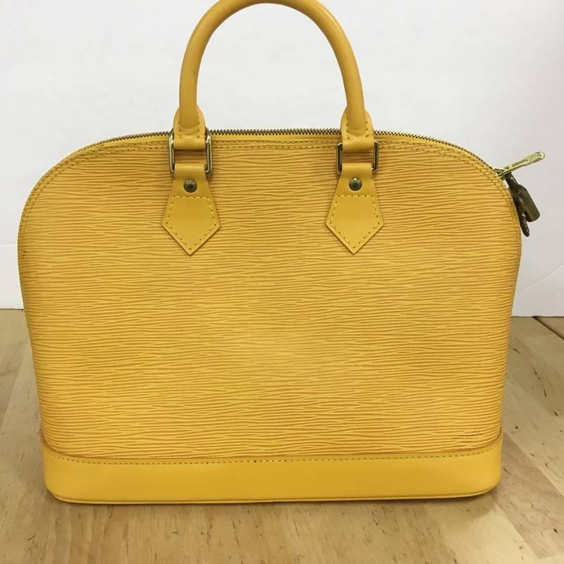 Orange Louis Vuitton Vintage Alma Handbag Epi Leather PM