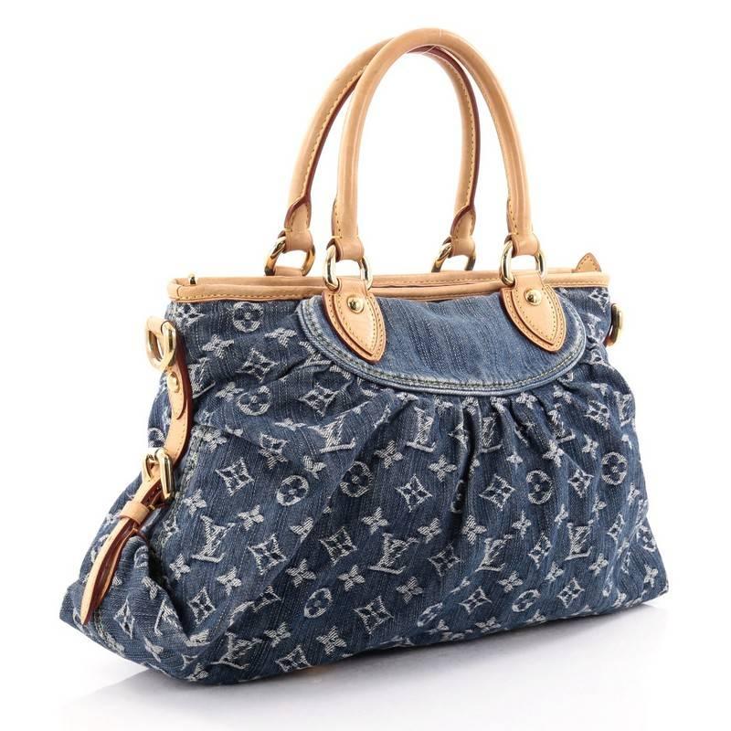 Louis Vuitton Neo Cabby Handbag Denim MM In Good Condition In NY, NY