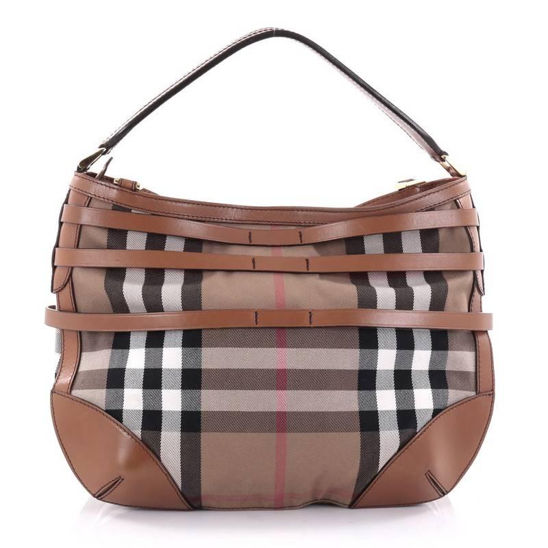 Burberry Bridle Dutton Hobo House Check and Leather