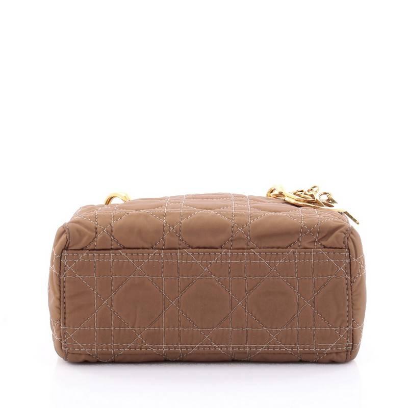 Christian Dior Lady Dior Handbag Cannage Quilt Nylon Mini In Good Condition In NY, NY