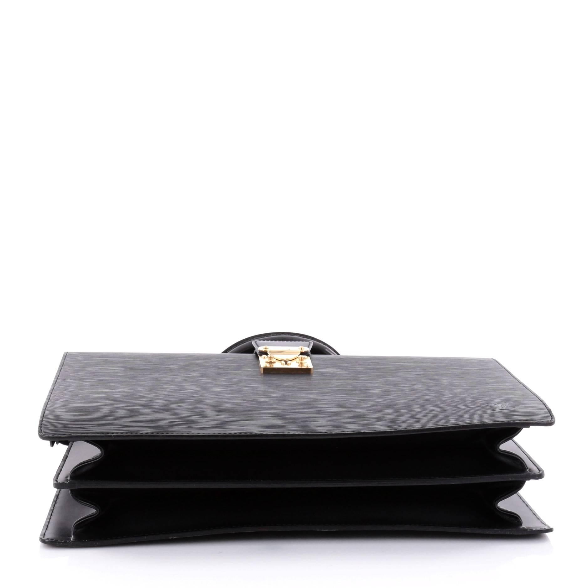 Women's or Men's Louis Vuitton Serviette Fermoir Handbag Epi Leather