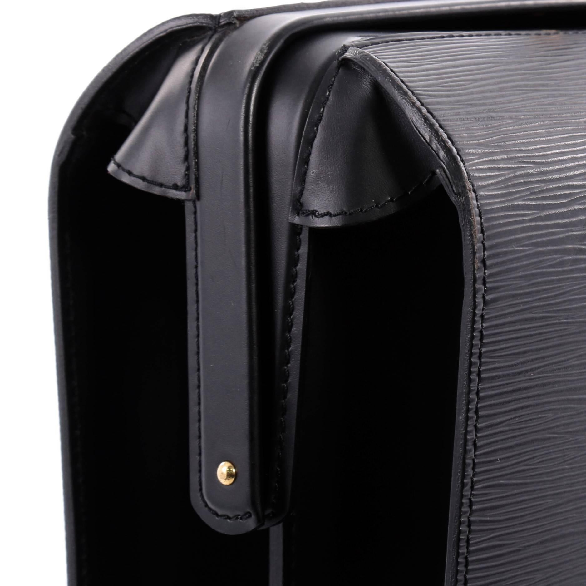 Louis Vuitton Serviette Fermoir Handbag Epi Leather 2