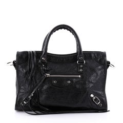 Balenciaga City Classic Studs Handbag Leather Small