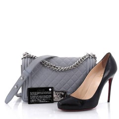 Chanel Boy Flap Bag Quilted Caviar Old Medium