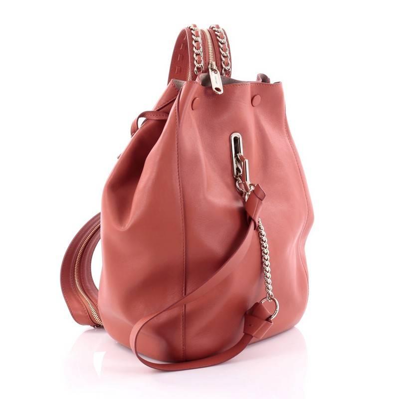 Pink Jimmy Choo Echo Backpack Leather Medium