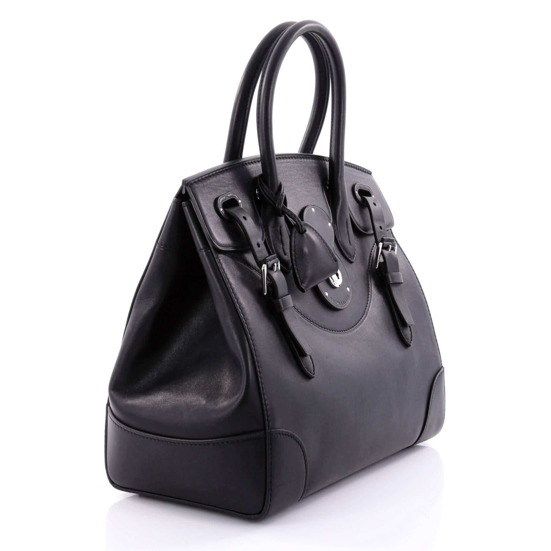 Black Ralph Lauren Collection Soft Ricky Handbag Leather 33