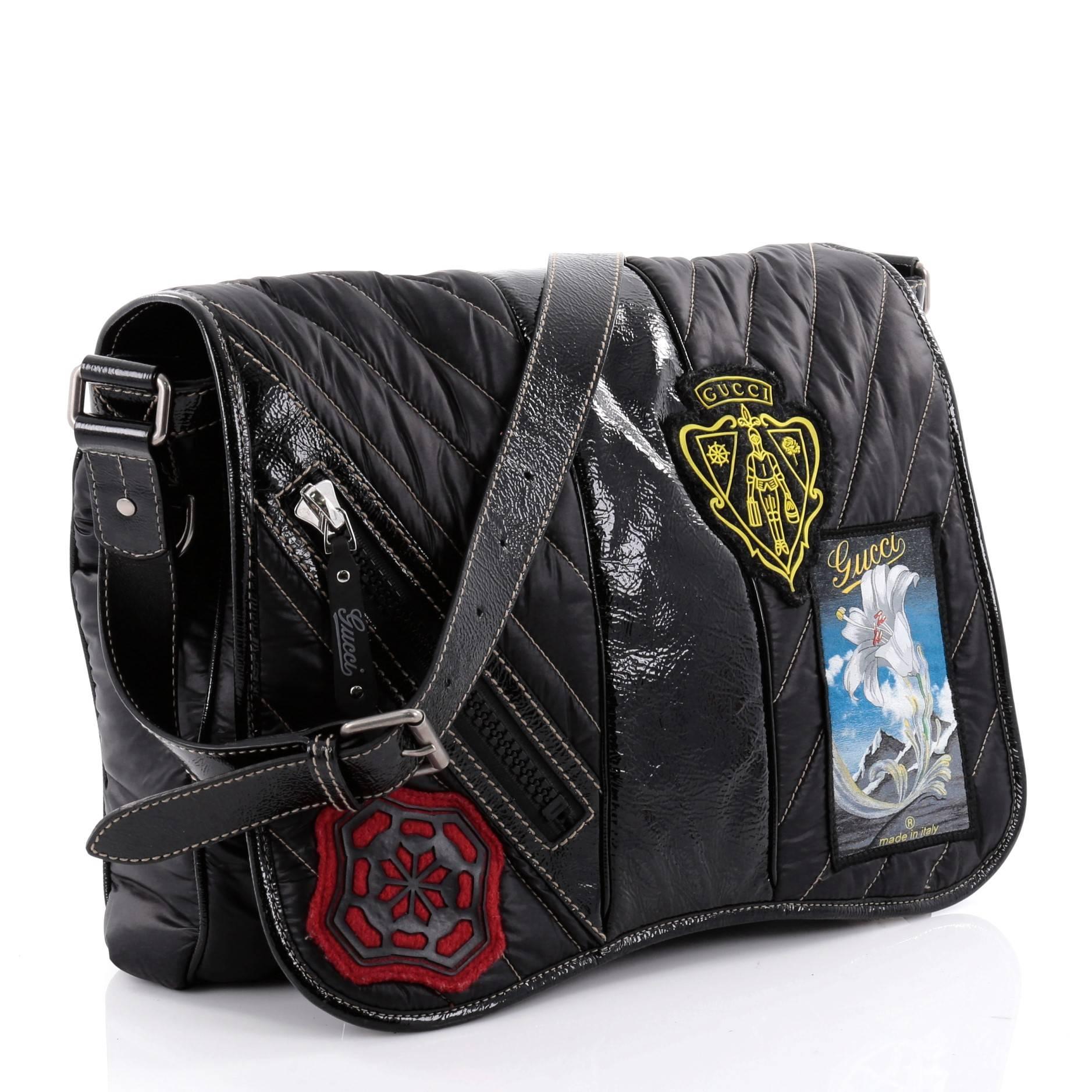 Gucci messenger bag patches best sale