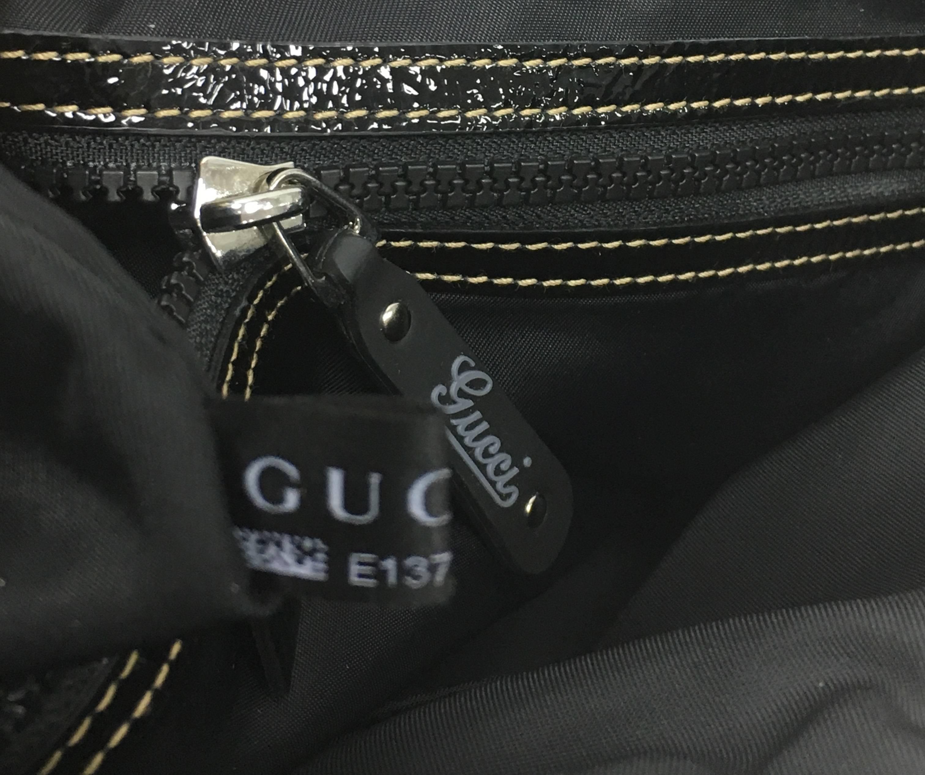 Gucci Messenger Bag Patch Embellished Quilted Nylon with Leather Medium 1