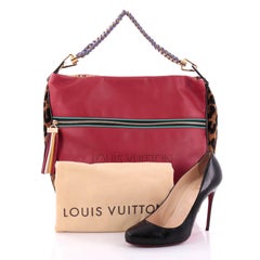 Louis Vuitton Limited Edition Flight Safari Handbag Calfskin and Leopard Chenill