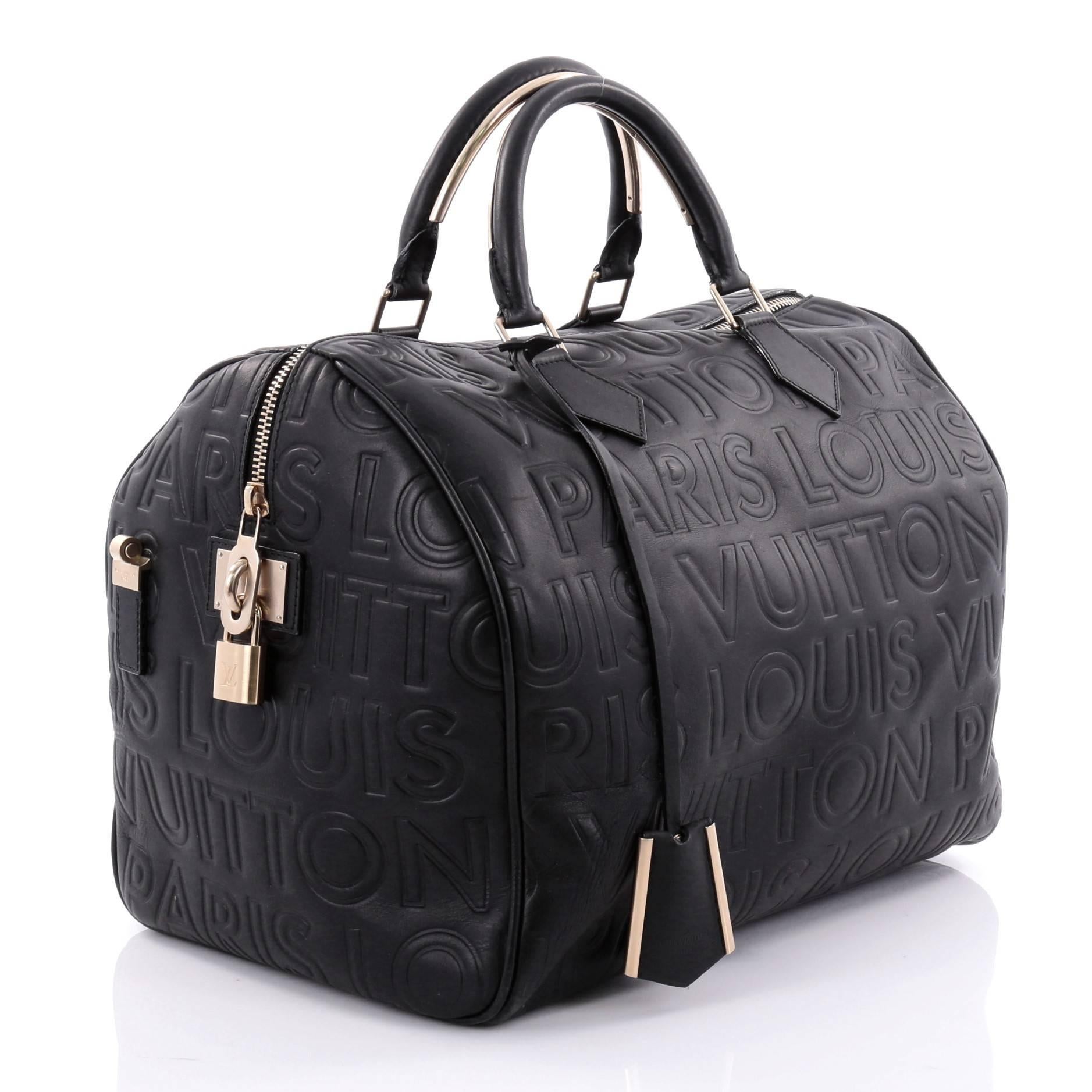Louis Vuitton Paris Speedy Cube Bag Embossed Leather 30 1